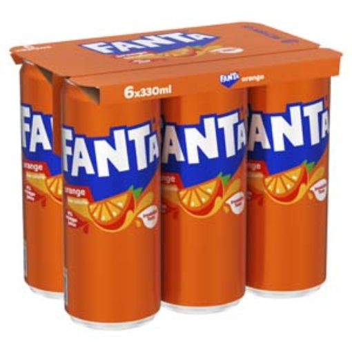 Picture of 330 Fanta Orange Can Sleek Multi 6pk x4 DRS