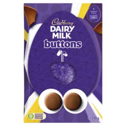 Picture of EASTER Cadbury Lge Buttons Egg 190g x6